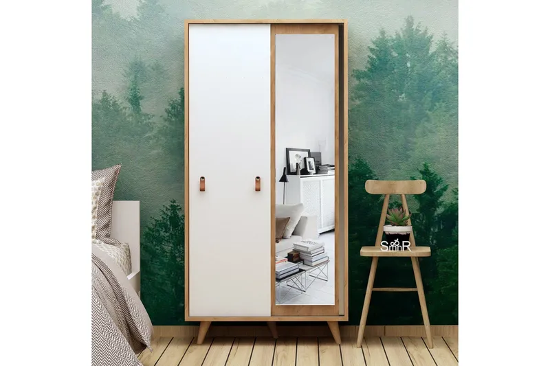 Mod Design Garderob Spegel - Trä/Vit - Förvaring - Sko- & klädförvaring - Garderober & garderobssystem