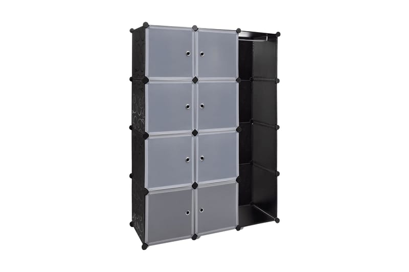 Modulär garderob 9 fack 37x115x150 cm svart och vit - Svart - Förvaring - Sko- & klädförvaring - Garderober & garderobssystem