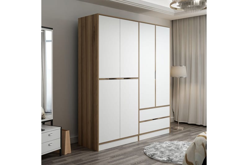 Munna Garderob 180 cm - Vit - Förvaring - Sko- & klädförvaring - Garderober & garderobssystem