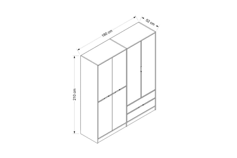 Munna Garderob 180 cm Vit - Förvaring - Sko- & klädförvaring - Garderober & garderobssystem