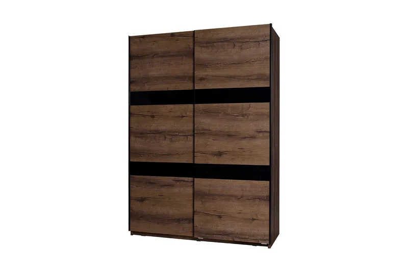 Najera Garderob 150x68,5x215 cm, Ek|Svart