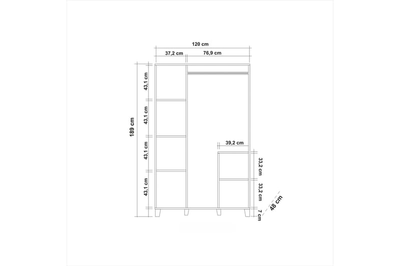 Nancey Garderob 189 cm - Trä/natur - Förvaring - Sko- & klädförvaring - Garderober & garderobssystem