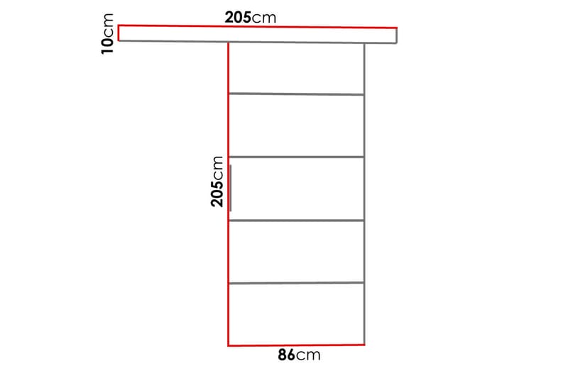 NEMANJA Skjutdörr 86x205 cm Brun - Skjutdörrar garderob - Garderober & garderobssystem