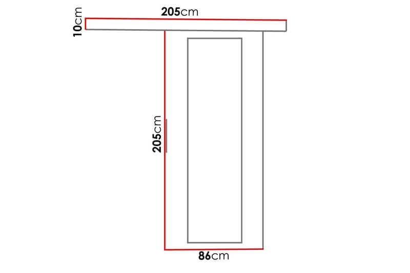 NEMANJA Skjutdörr 86x205 cm Ek - Skjutdörrar garderob - Garderober & garderobssystem