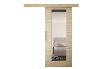 Nemanja Skjutdörr 86x205 cm LED-belysning - Ek - Förvaring - Sko- & klädförvaring - Garderober & garderobssystem - Garderobsdörr - Skjutdörrar garderob