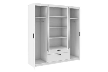 Norrbyn Garderob med Spegel 53x190x176,3 cm - Vit - Förvaring - Sko- & klädförvaring - Garderober & garderobssystem