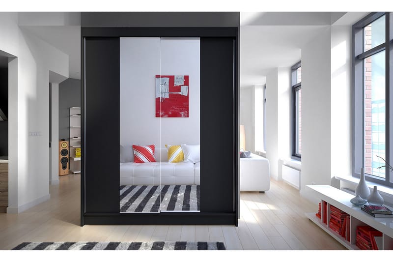 NORTHALLERTON Garderob 150x58x200 cm - Svart - Förvaring - Sko- & klädförvaring - Garderober & garderobssystem