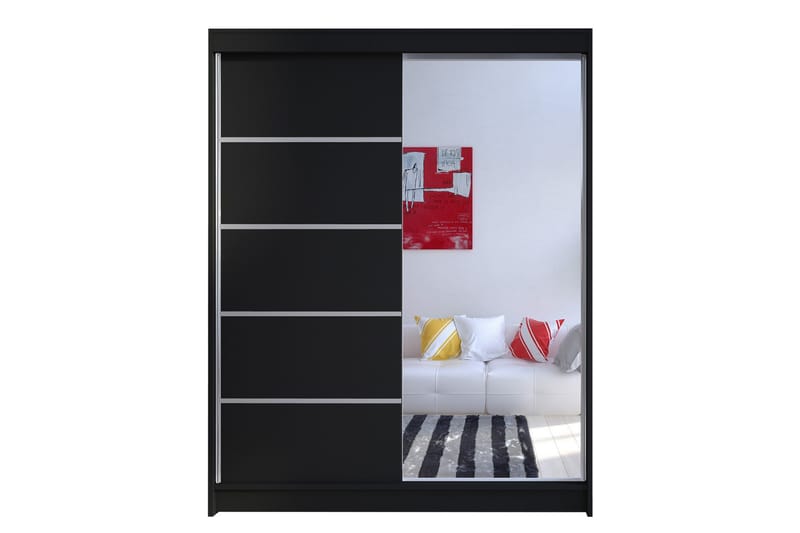 NORTHALLERTON Garderob 58x150 cm Svart - Svart - Förvaring - Sko- & klädförvaring - Garderober & garderobssystem