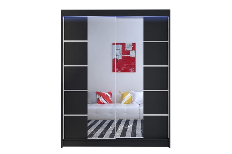 NORTHALLERTON Garderob + LED - Svart/RGB LED - Förvaring - Sko- & klädförvaring - Garderober & garderobssystem