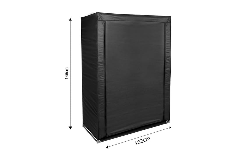 OBURUS Garderob 102x146 cm Svart - Förvaring - Sko- & klädförvaring - Garderober & garderobssystem