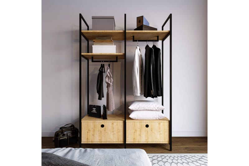 OBURUS Garderob 120x180 cm Brun - Förvaring - Sko- & klädförvaring - Garderober & garderobssystem