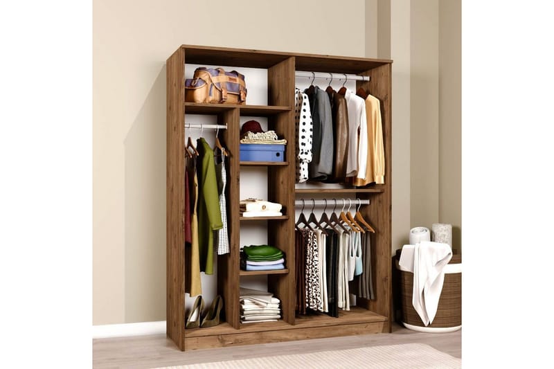 Olera Garderob 140x180 cm - Natur - Förvaring - Sko- & klädförvaring - Garderober & garderobssystem - Hörngarderob