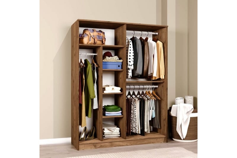 Olera Garderob 140x180 cm - Natur - Förvaring - Sko- & klädförvaring - Garderober & garderobssystem