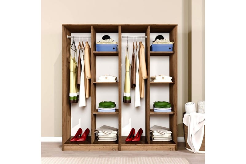 Olera Garderob 160x180 cm - Natur - Förvaring - Sko- & klädförvaring - Garderober & garderobssystem - Hörngarderob