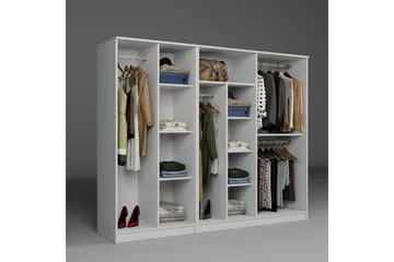 Olera Garderob 220x180 cm - Vit - Förvaring - Sko- & klädförvaring - Garderober & garderobssystem