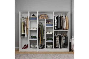 Olera Garderob 220x180 cm - Vit - Förvaring - Sko- & klädförvaring - Garderober & garderobssystem