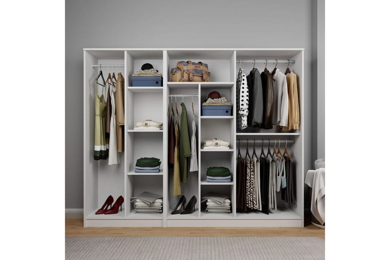 Olera Garderob 220x180 cm - Vit - Förvaring - Sko- & klädförvaring - Garderober & garderobssystem