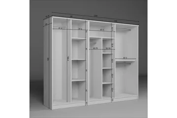 Olera Garderob 220x180 cm - Vit - Förvaring - Sko- & klädförvaring - Garderober & garderobssystem