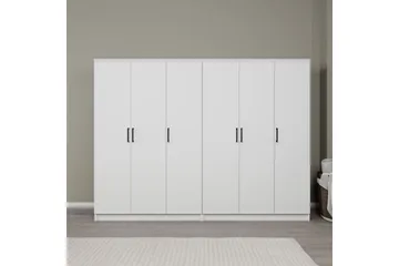 Olera Garderob 240x180 cm - Vit - Förvaring - Sko- & klädförvaring - Garderober & garderobssystem