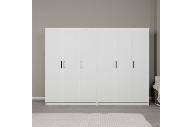 Olera Garderob 240x180 cm - Vit - Förvaring - Sko- & klädförvaring - Garderober & garderobssystem