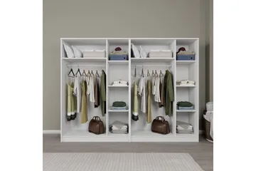 Olera Garderob 240x180 cm - Vit - Förvaring - Sko- & klädförvaring - Garderober & garderobssystem