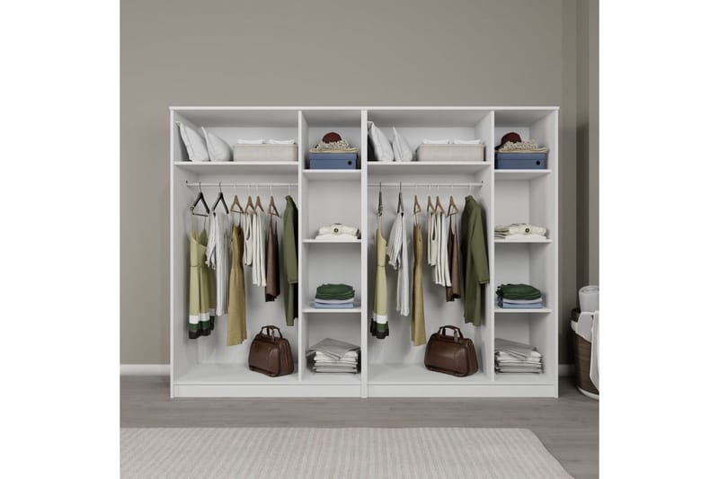 Olera Garderob 240x180 cm - Vit - Förvaring - Sko- & klädförvaring - Garderober & garderobssystem