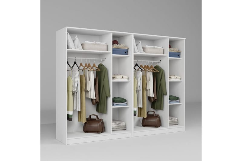 Olera Garderob 240x180 cm - Vit - Förvaring - Sko- & klädförvaring - Garderober & garderobssystem