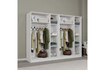 Olera Garderob 240x180 cm - Vit - Förvaring - Sko- & klädförvaring - Garderober & garderobssystem