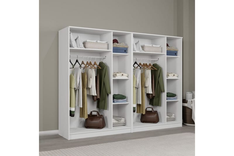 Olera Garderob 240x180 cm - Vit - Förvaring - Sko- & klädförvaring - Garderober & garderobssystem