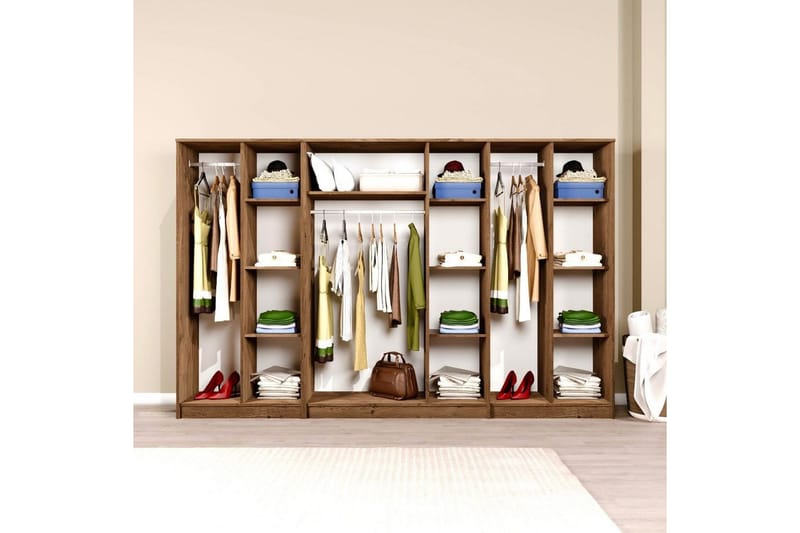 Olera Garderob 280x180 cm - Natur - Förvaring - Sko- & klädförvaring - Garderober & garderobssystem - Hörngarderob