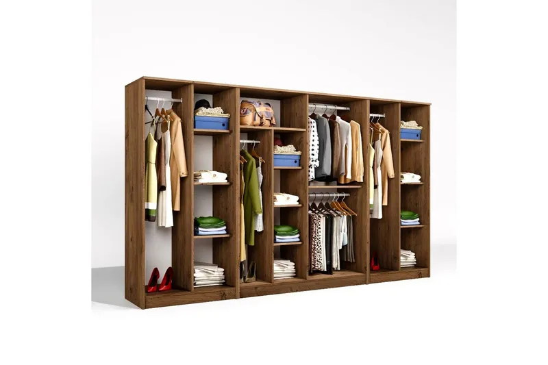 Olera Garderobsskåp 300x180 cm - Natur - Förvaring - Sko- & klädförvaring - Garderober & garderobssystem - Hörngarderob