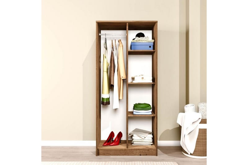 Olera Garderobsskåp 80x180 cm - Natur - Förvaring - Skåp - Garderobsskåp