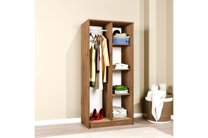 Olera Garderobsskåp 80x180 cm - Natur - Förvaring - Sko- & klädförvaring - Garderober & garderobssystem - Hörngarderob