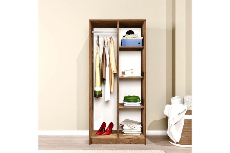 Olera Garderobsskåp 80x180 cm - Natur - Förvaring - Sko- & klädförvaring - Garderober & garderobssystem