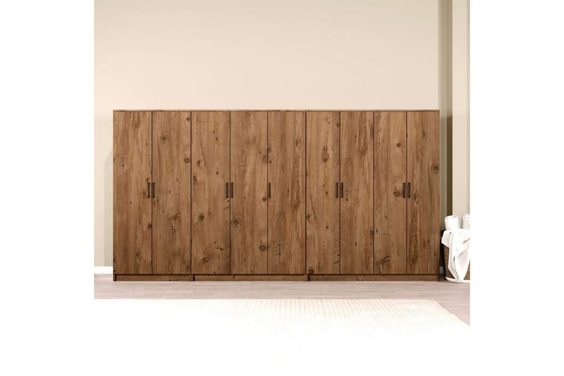 Olera Hörngarderob 340x180 cm - Natur - Förvaring - Skåp - Garderobsskåp