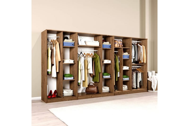 Olera Hörngarderob 340x180 cm - Natur - Förvaring - Sko- & klädförvaring - Garderober & garderobssystem