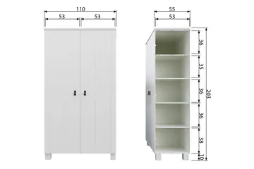 Ollerz Garderob 55x111 cm - Vit - Förvaring - Sko- & klädförvaring - Garderober & garderobssystem