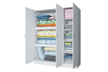 Ostin Garderob 55x145 cm - Vit - Förvaring - Sko- & klädförvaring - Garderober & garderobssystem