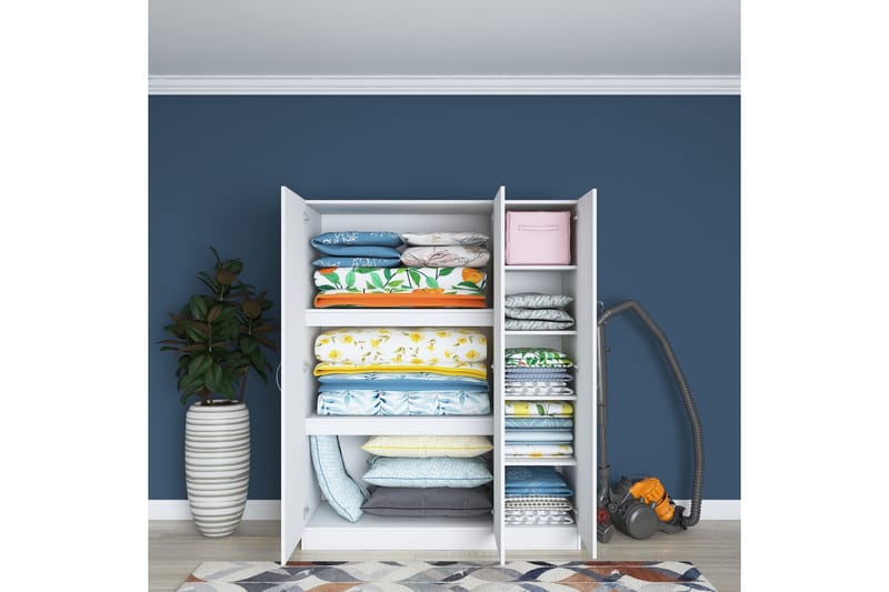 Ostin Garderob 55x145 cm - Vit - Förvaring - Sko- & klädförvaring - Garderober & garderobssystem