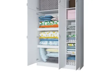 Ostin Garderob 6 Skåp 55x145 cm - Vit - Förvaring - Sko- & klädförvaring - Garderober & garderobssystem