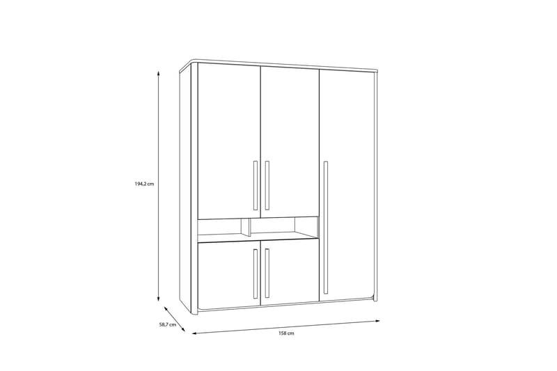 OSTROV Sideboard 44x134 cm Grå/Brun - Förvaring - Sko- & klädförvaring - Garderober & garderobssystem