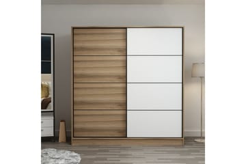 Poolburn Garderob 180 cm Brun/Vit/Ek