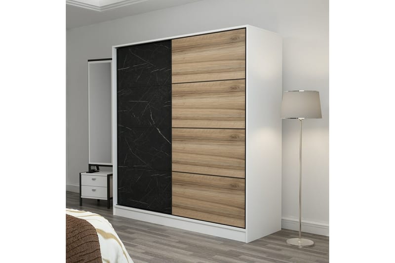 Poolburn Garderob 180 cm Svart/Brun - Förvaring - Sko- & klädförvaring - Garderober & garderobssystem