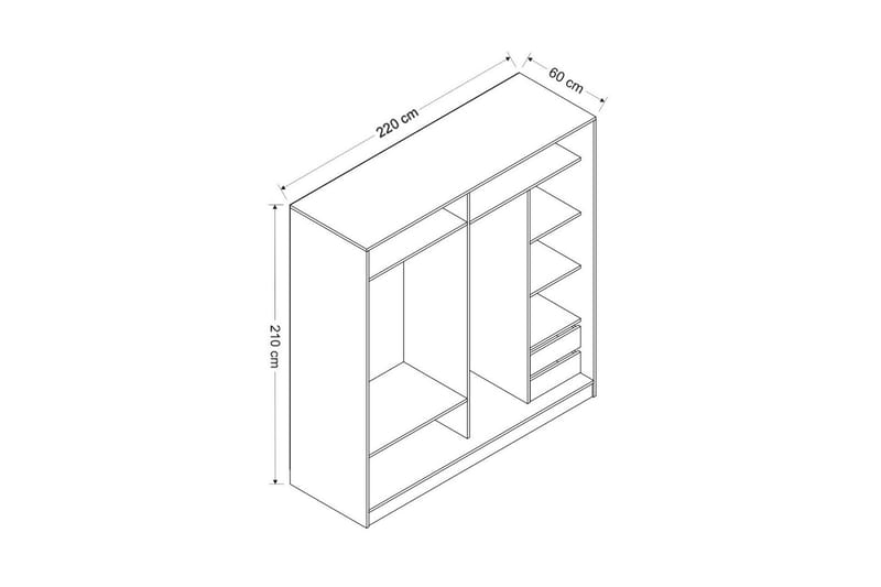 Poolburn Garderob 220 cm Brun - Garderober & garderobssystem