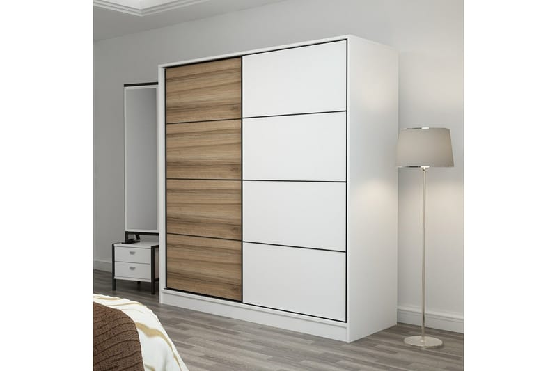 Poolburn Garderob 220 cm Brun/Vit - Förvaring - Sko- & klädförvaring - Garderober & garderobssystem