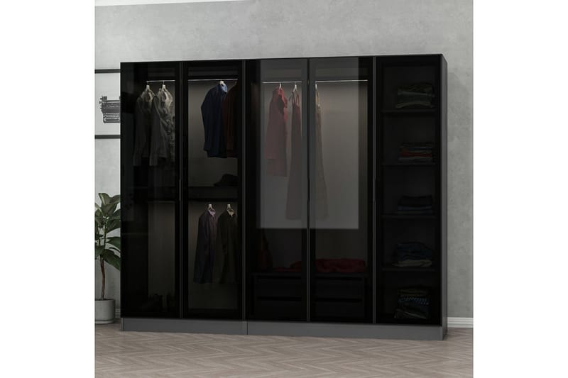 Poolburn Garderob 225 cm Antracit - Förvaring - Sko- & klädförvaring - Garderober & garderobssystem