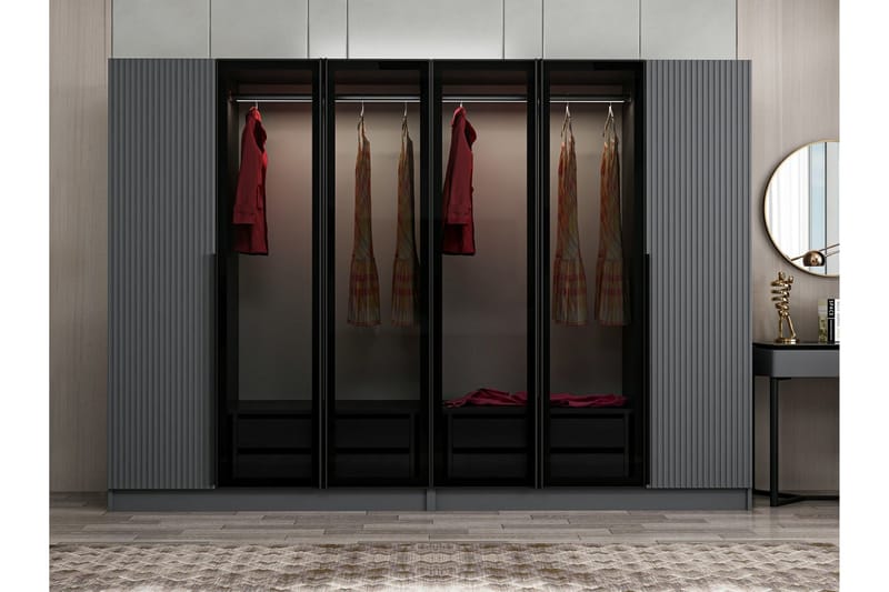 Poolburn Garderob 225 cm Antracit - Förvaring - Sko- & klädförvaring - Garderober & garderobssystem