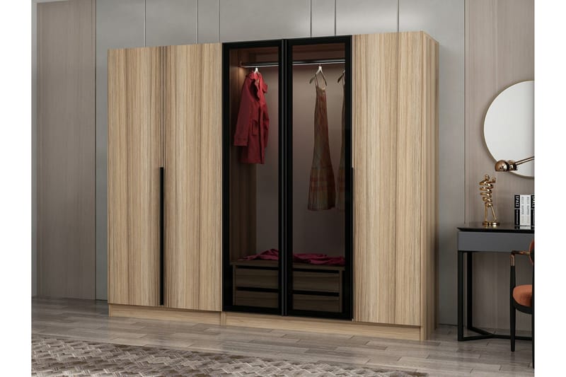 Poolburn Garderob 225 cm Brun - Förvaring - Sko- & klädförvaring - Garderober & garderobssystem