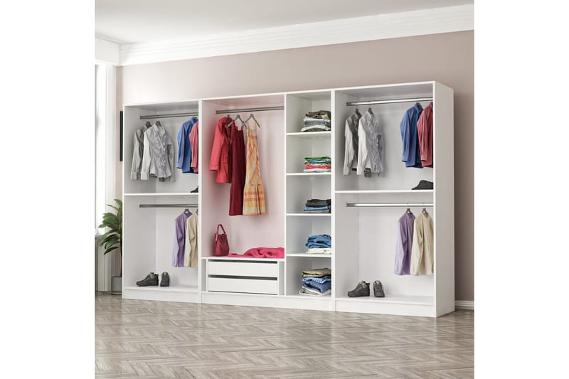 Poolburn Garderob 315 cm Vit - Förvaring - Sko- & klädförvaring - Garderober & garderobssystem