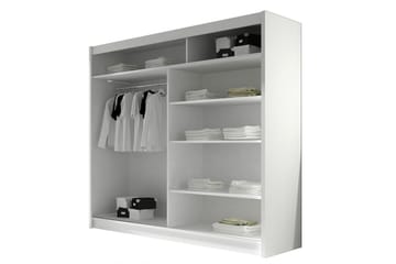 Prag Garderob 180x57x215 cm - Vit - Förvaring - Sko- & klädförvaring - Garderober & garderobssystem